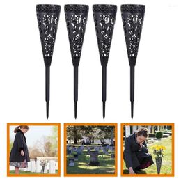 Vases 4 Pcs Flower Baskets At The Cemetery Vase Grave Layout Props Decoration Commemorate With Spike Abs For
