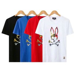 Psychological Bunny Mens t Shirts Skull Rabbit Camisetas Para Hombre Round Neck Short Sleevedshirt Men Designers Tshirt Hemd Homme High Quality Pure Cotton Casual