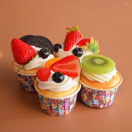 Decorative Flowers 4pcs Realistic Artificial Cupcake For Bakery And Kitchen Window Display - Perfect Decoration Prop