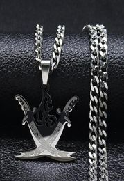 Pendant Necklaces Arabic Retro Imam Ali Sword Muslim Islam Knife Stainless Steel Necklace Men Women Silver Color Jewelry N4517S05919833
