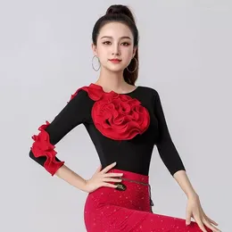 Stage Wear Fashion Latin Dance Tops Women's Waltz Practice Clothes National Standard Ballroom Blouse Leotard Modern Salsa Rumba Bodysuit