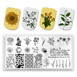 Art BeautyBigBang Flower Leaves Nail Art Stamping Plates DIY Stamping Plants Texture Nail Art Templates Manicure Stencil Tools
