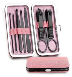 New Health 8pcsSet Stainless Steel Nail Clipper Pedicure Set with Scissor Tweezer Professional Manicure Tools Nail Supplies9334905