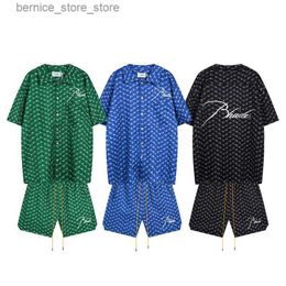 Men's T-Shirts designer mens shirt set and short suit Men Short Sleeve High Quality T Shirt tee beach shorts leather summer swim fashion sportswear Q240424