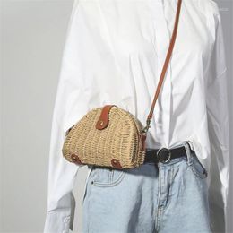 Evening Bags Wemen Mini Messenger Bag Korean Style Ulzzang Shoulder Straw Weaving Fashion Harajuku Primary Colour Crossbody