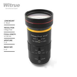 Filters Witrue Vifocal Lens 3 Megapixel 12120mm Manual Iris 1/1.8" C mount lens for ip Cameras Low Ddistortion