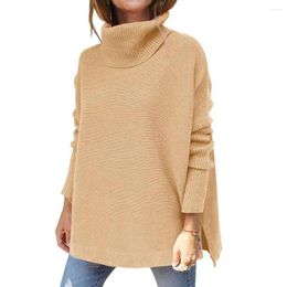 Women's Sweaters Oversize Sweater Robe Pullover Long Sleeve Turtleneck 2024 Female Top White Khaki Brown Black