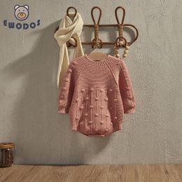 One-Pieces EWODOS Toddler Baby Boys Girls Winter Sweater Bodysuits Knitted Infant Long Sleeve Jumpsuit for Newborn Infant Baby Cute Clothes