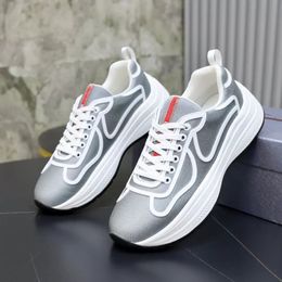 2024 Summer Walk Perfect Men Bike Fabric Shoes Sneakers Top Quality Mesh Rubber trim Flat Shoes Runner Trainers Man Black White Blue Lace-up Nylon Skate Casual Shoe Box