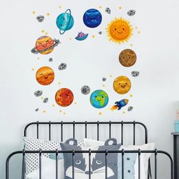 Wall Stickers Solar Planets Sticker For Kids Room Bedroom Decor Kindergarten Decals Home Art Murals Wallpapers