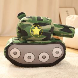 Cushions New creative Tank Car Plush Dolls Simulation Peluche Toys Novelty Plush Toys Stuffed Soft Pillow Birthday Gift For Boys Kids