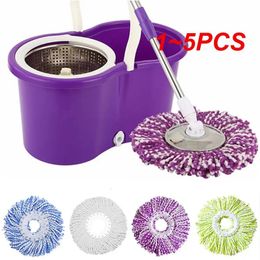 1~5PCS Mop Head Rotating Microfiber Replacement Cloth Spin Wash Floor Round Squeeze Rag Household Cleaning Tools 240418