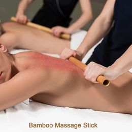 Bamboo Guasha Massage Stick Fat Massager for Body Back Neck Gouache Therapy Maderoterapia Scraping Beauty Slimming Tool 240415