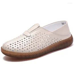 Casual Shoes 2024 Women Genuine Leather Flat Loafers Slip On Summer Moccasins Ladies Mother