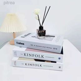 Decorative Objects Figurines Folded Fake Book Desktop Ornament INS Simple Modern English Decoration Prop Model Coffee Shop Hotel Study Home d240424