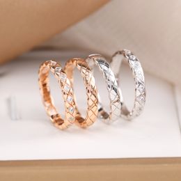 High version 925 sterling silver small Xiangling grid ring, high version CNC cross narrow edition ring, fashionable and exquisite Jewelry