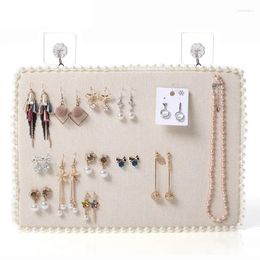 Jewelry Pouches Wall Hanging Earring Display Board Velvet Flax Stand Storage Holder Earnail EarClip Rack Necklace Showcase Wedding Props