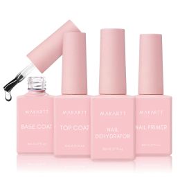 Coat Makartt 4pcs Gel Base and Top Coat Nail Dehydrator and Primer Kit Long Lasting Nail Prep Tool for Gel Nail Polish Acrylic Powder