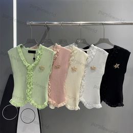 Sexy Lace Tanks Top Sleeveless Knitted Vest Summer Tees Cropped Streetwear