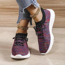 Casual Shoes 2024 Summer Women's Shoe Sports Mesh Breathable Lightweight And Versatile Knitted Running Sneakers Women