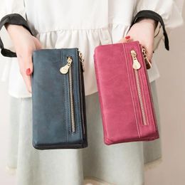 Wallets Women Leather Wallet Female Purses Big Capacity Hasp Zipper Purse Ladies Long Wristlet Clutch Coin Card Holders