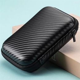 Storage Bags Gadget Organizer Mini Eva Bag Carbon Fiber Design 2kg Headphone Box Electronic Heat Transfer Printing Easy Access Zipper