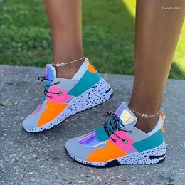 Casual Shoes Plus Size 35-43 Thick Sole Leopard Print Colour Block Women's Fashionable And Trendy Sports Running