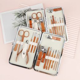 Kits 7/10/12/16/18pcs Manicure Cutters Nail Clipper Set Household Stainless Steel Ear Spoon Nail Clippers Pedicure Nail Scissors Tool