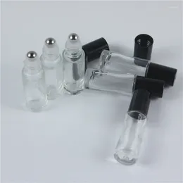 Storage Bottles Dhl Free 100pcs/lot 5ml 1/3oz THICK ROLL ON GLASS BOTTLE Fragrances ESSENTIAL OIL Perfume Clear Roller Ball