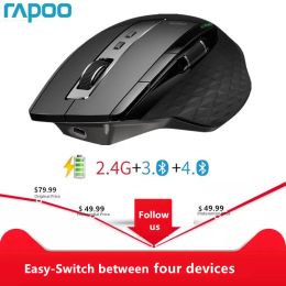 Mice Original Rapoo Rechargeable Multimode Wireless Mouse Easyswitch Between 2.4g and Bluetoothcompatible for Pc and