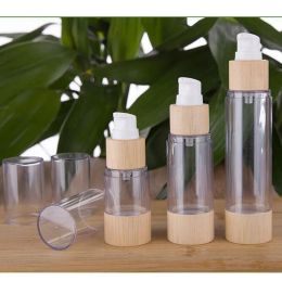 Bottles Ecofriendly Bamboo 20ml 30ml 50ml 120ml Empty Airless Vacuum Pump Bottles for Makeup Cream Serum Lotion Skin Care 10pcs/lot