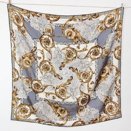 Scarves Twill Silk Mulberry Scarf 90CM Luxury Bag Bandanas Brand Print Neck Shawls Hand-Rolled Edges Head Accessories