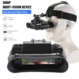 Cameras NVGG1 Head Mounted Night Vision Goggles 1X Optical Extra Wide View Covert 940nm IR FHD Camcorder Digital Hunting Night Vision