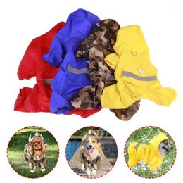 Dog Apparel Pet Raincoat Double-Layer Jumpsuit Waterproof Seasons Four Clothing Coat Reflective F6F8