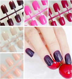 Bright Candy Artificial Fake Nails Short False Fingernails For Design DIY Full Cover Tips Manicure Tool3002017