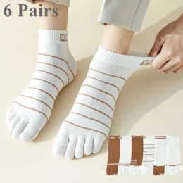 Socks 6 Pairs Five Finger Socks Men NonSlip Summer Socks with Separate Fingers Low Cut Ankle Sports Socks Cotton High Quality