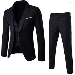 Men's Tracksuits 3 Piece Set Blazer Jacket Vest Pants Sets Business Groom Wedding Slim Fit Formal Waistcoat Dress Trousers Tuxedo Suit