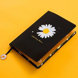 A5 Cute Little Daisy Flowers Notebook Journal PU Leather Notepad Agenda School Stationery Gift Student Supplies 240409