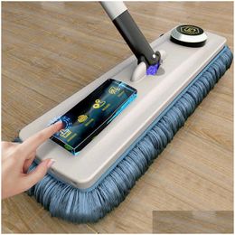 Mops Magic Self-Cleaning Squeeze Mop Microfiber Spin And Go Flat For Washing Floor Home Cleaning Tool Bathroom Accessories 210805 Drop Otm7O