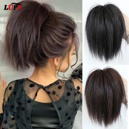 Chignon Chignon LUPU Synthetic Straight Hair Bun Hairpiece Hair Ponytail with Elastic Rubber Band Short Ponytail Hairpieces for Women
