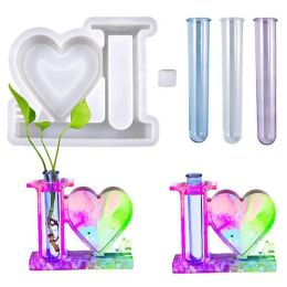 Frames Resin Photo Frame Mould White Heart Shape Love Epoxy Picture Frames Mould Plant Vase Resin Mould Frame Mould