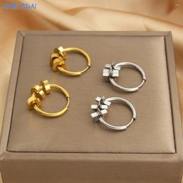Hoop Earrings SUNSLL Stainless Steel Star/Heart Pendant Drop Gold Silver Color 3Pcs/set Fashion Party Jewelry For Women Men