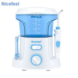 Irrigators Nicefeel Water Flosser 600ml Oral Irrigator 7 Multifunctional Jet Tips Dental Water Flosser for Braces Care Teeth Cleaning