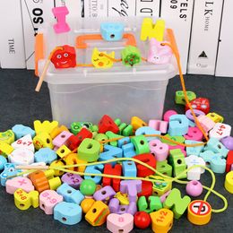 100 Pcs Alphanumeric Beaded Hand Brain Training Math Game Baby Montessori Wooden Baby Toy