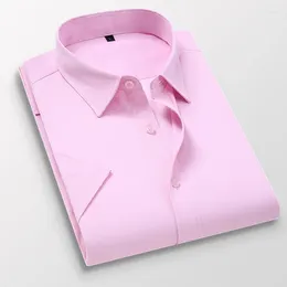 Men's Dress Shirts 6 Colour Summer Mens Short-sleeved Shirt Cotton Casual Business Slim Solid Formal Men Clothing