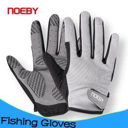 Accessories Noeby Fishing Gloves Nonslip Full Finger Outdoor Sun Protection AntiUV Cycling Running Gloves Men Women Tackle Fishing Tools