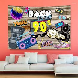Party Decoration 8090s Graffiti Splash Background L Love 80s Neon Retro Disco Rewind Rock Music Pography Birthday