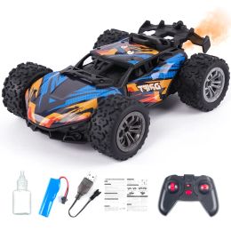Cars 2.4G Remote Control Cars Alloy RC Car Electric Led Lights 4WD Stunt Climbing Cars with Spray Toys for Boys Kids Children Gift