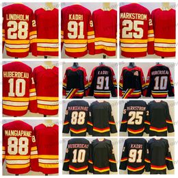 Kob Mens 2022 Reverse Retro 91 Nazem Kadri Hockey Jerseys 10 Jonathan Huberdeau 28 Elias Lindholm 25 Jacob Markstrom 88 Andrew Mangiapane S