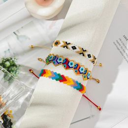Strand Mosengkw INS Trendy Design Minimalist Style Miyuki Bracelet Rainbow Arrow Love Eyes Geometric Rice Bead Female